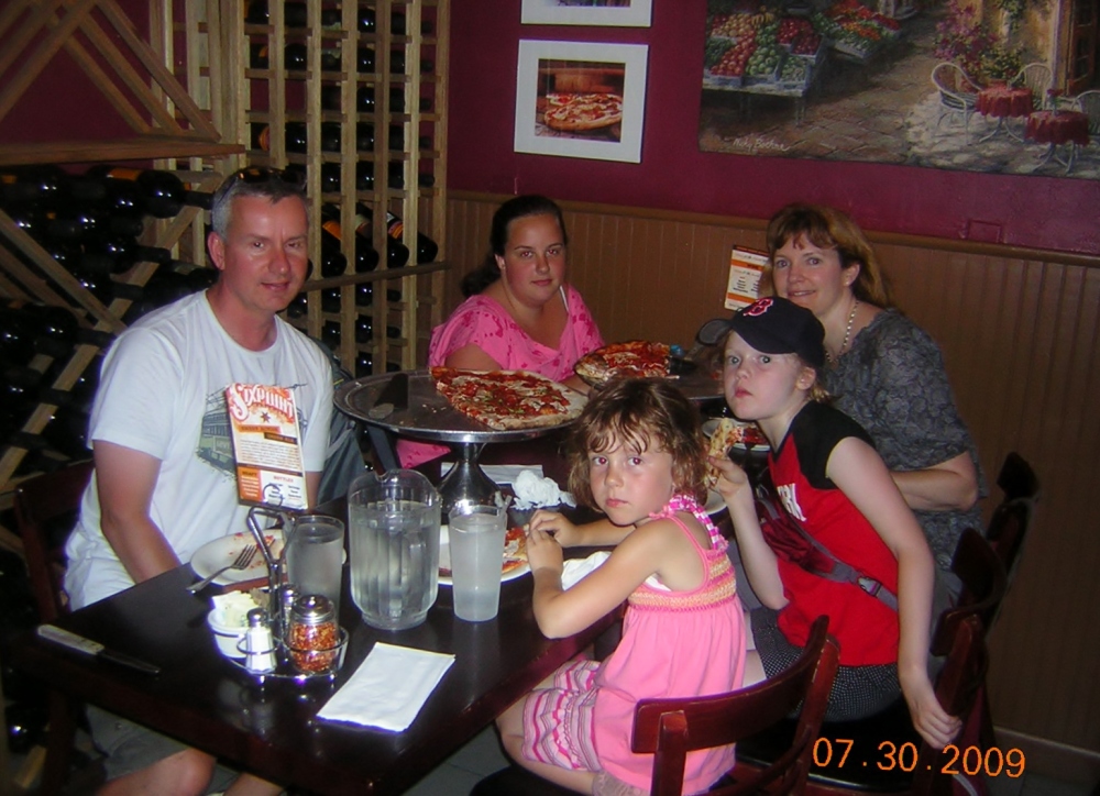 Pizza at Lombardi's - an affordable family dining out option.